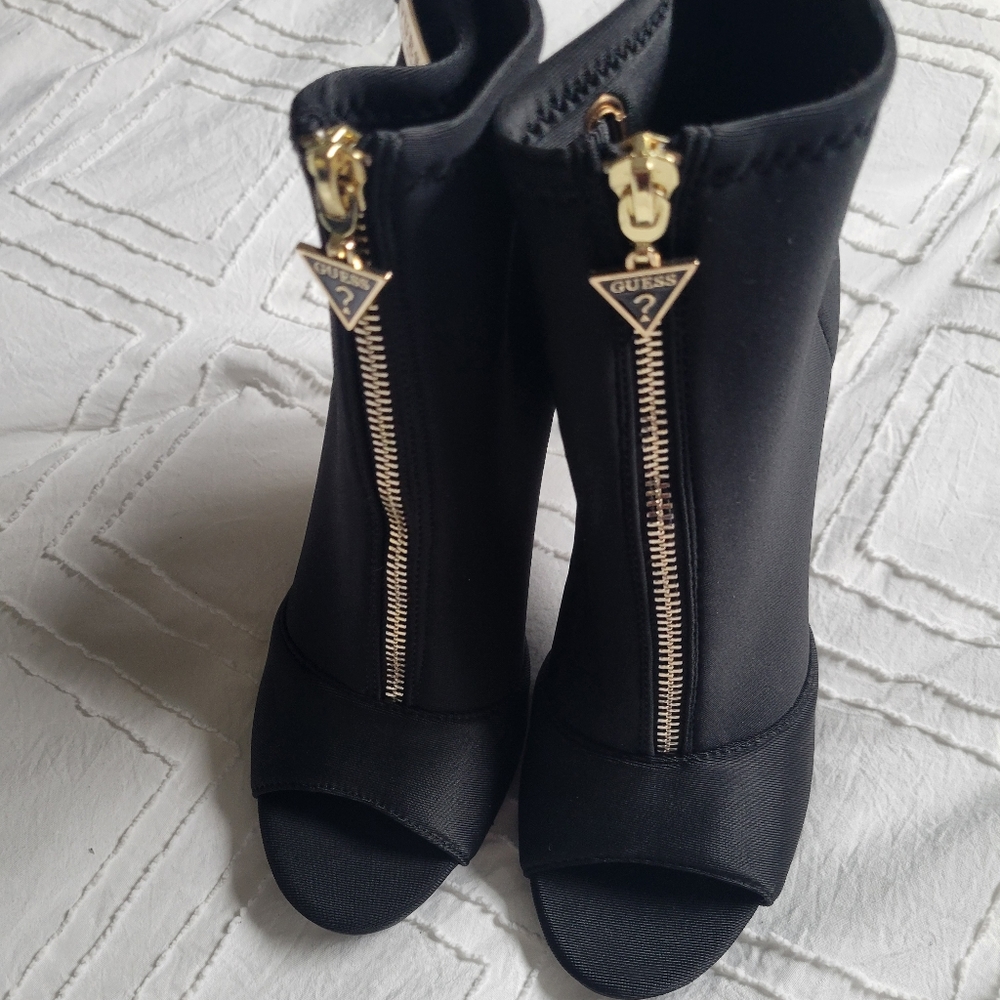 Guess Open Toed Boots. Only worn one time. In Excellent Condition, New! 7 1/2